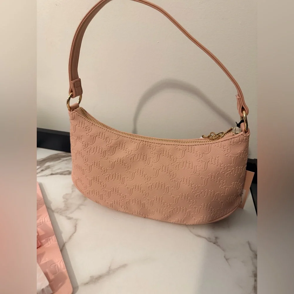 Juicy Couture Blush Pink Pearl-Embellished Shoulder Bag & Hair Clips - Picture 3 of 3